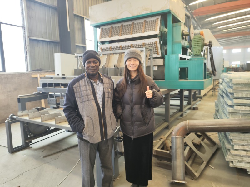 Egg Tray Making Machine Buying Guide: Costs And Prices 3 Customer visiting shuliy egg tray machine factory